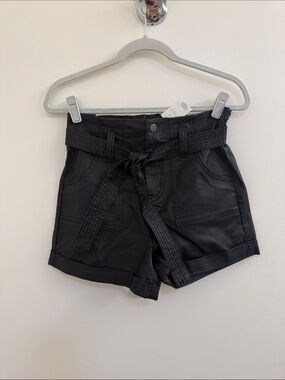 AKIRA Black High-Waist Tie-Belt Shorts NWT
